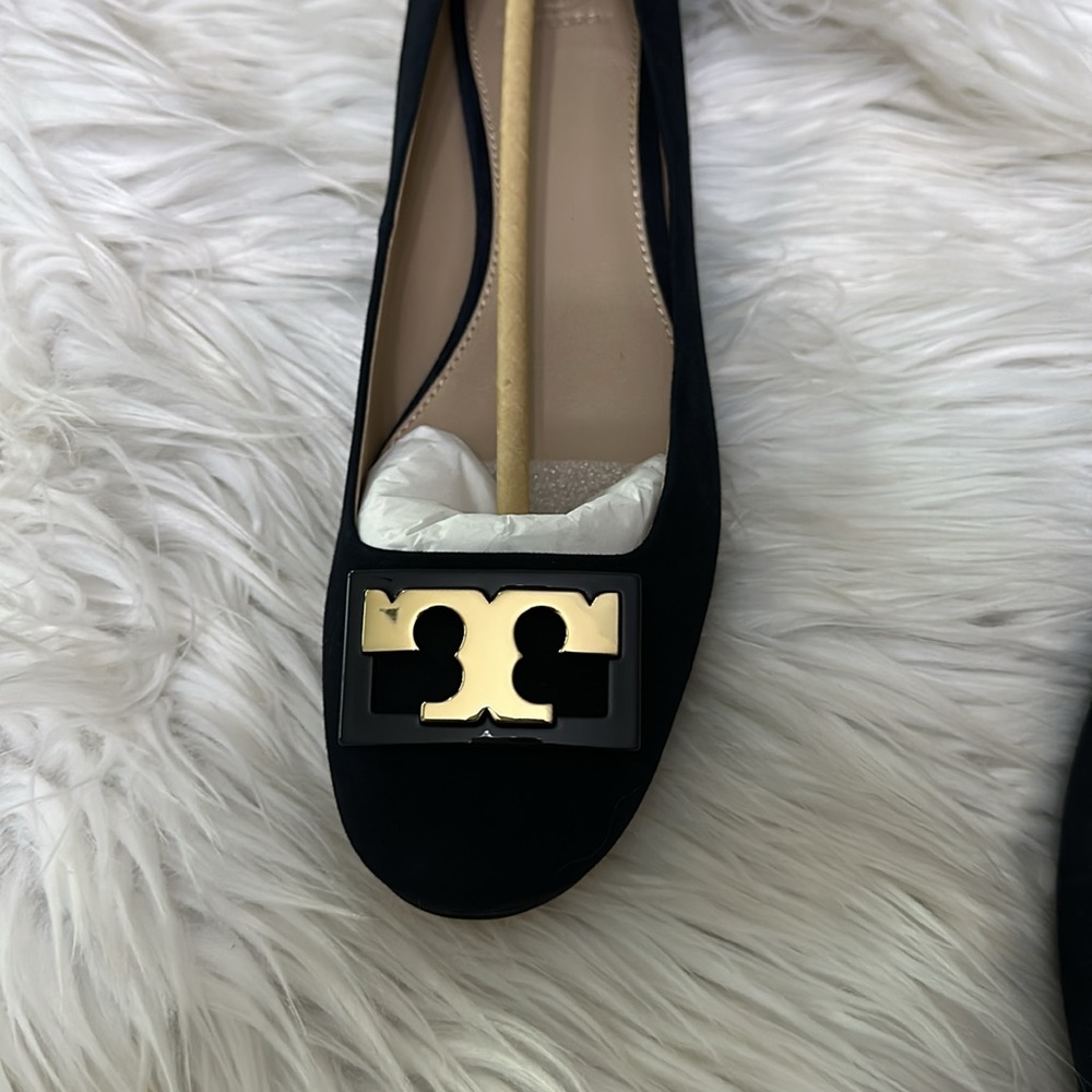 Tory Burch Black Navy Suede Pump - Picture 7 of 10